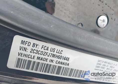 2021 Dodge Challenger R/T Scat Pack z USA, uszkodzony, nr VIN 2C3CDZFJ7MH601448